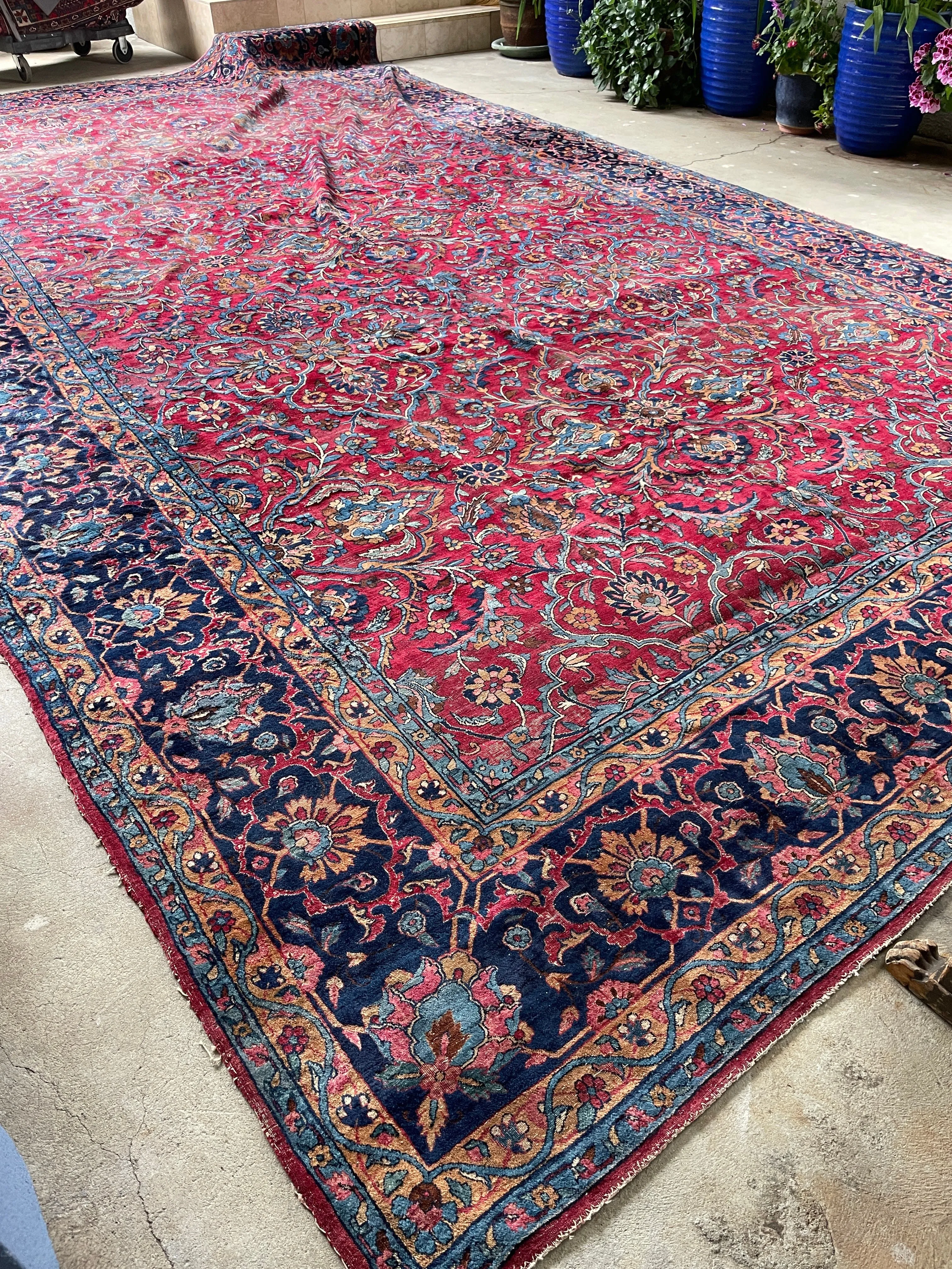 10x18 Antique Fuchsia Ground Persian Rug #2973