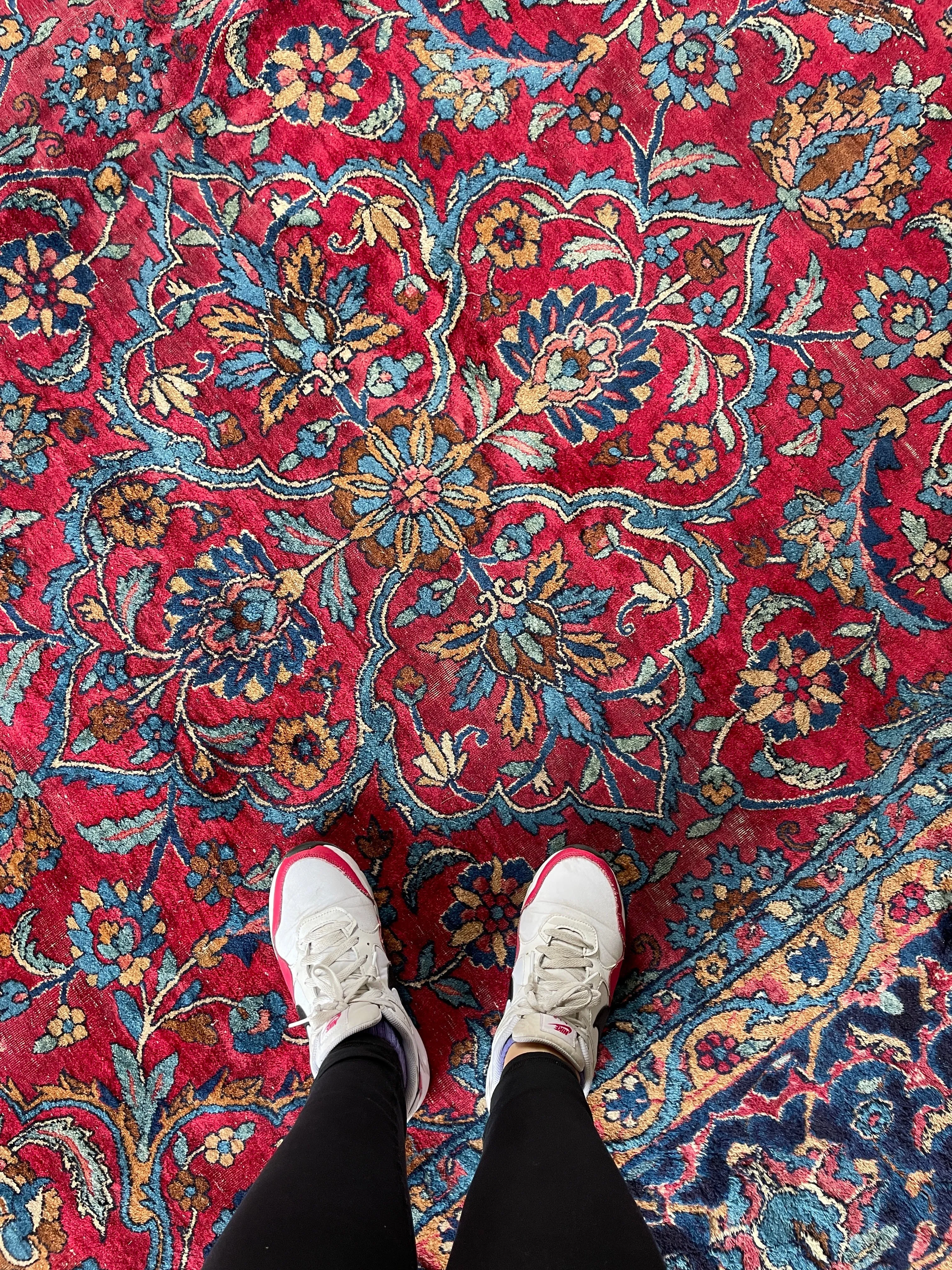 10x18 Antique Fuchsia Ground Persian Rug #2973