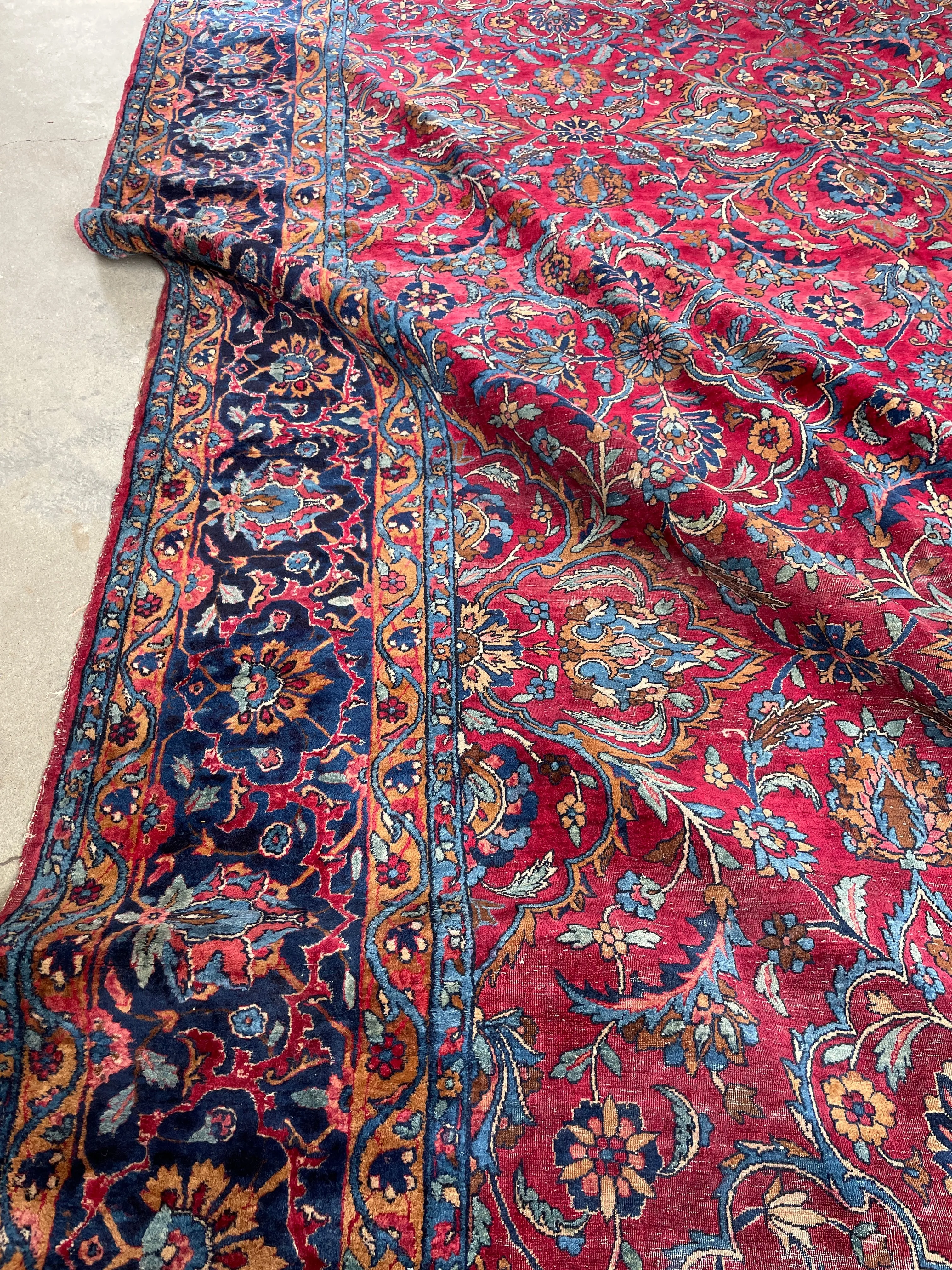 10x18 Antique Fuchsia Ground Persian Rug #2973