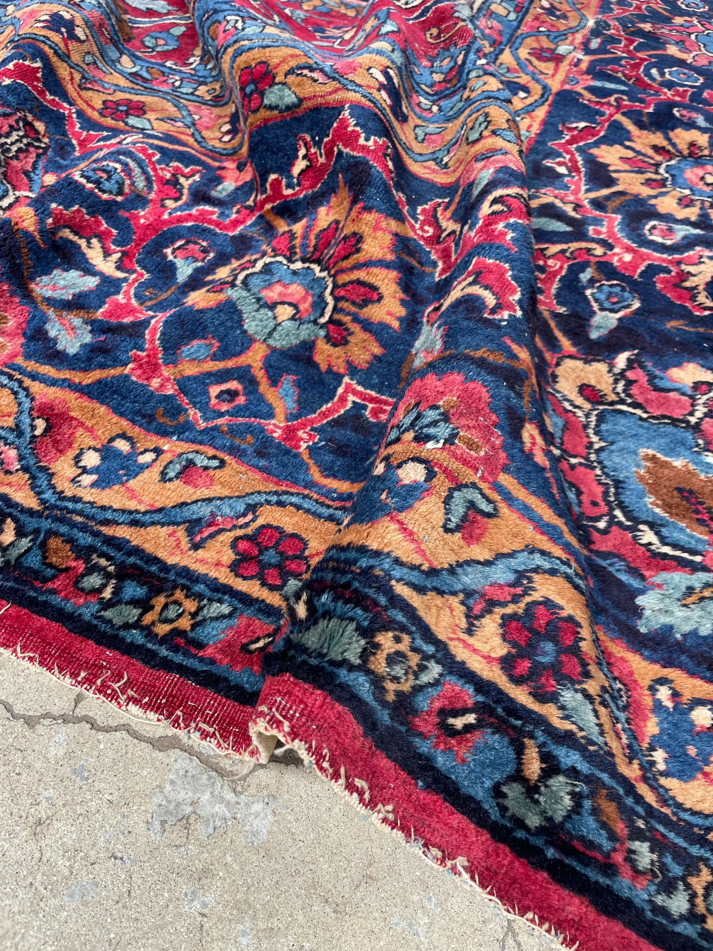 10x18 Antique Fuchsia Ground Persian Rug #2973