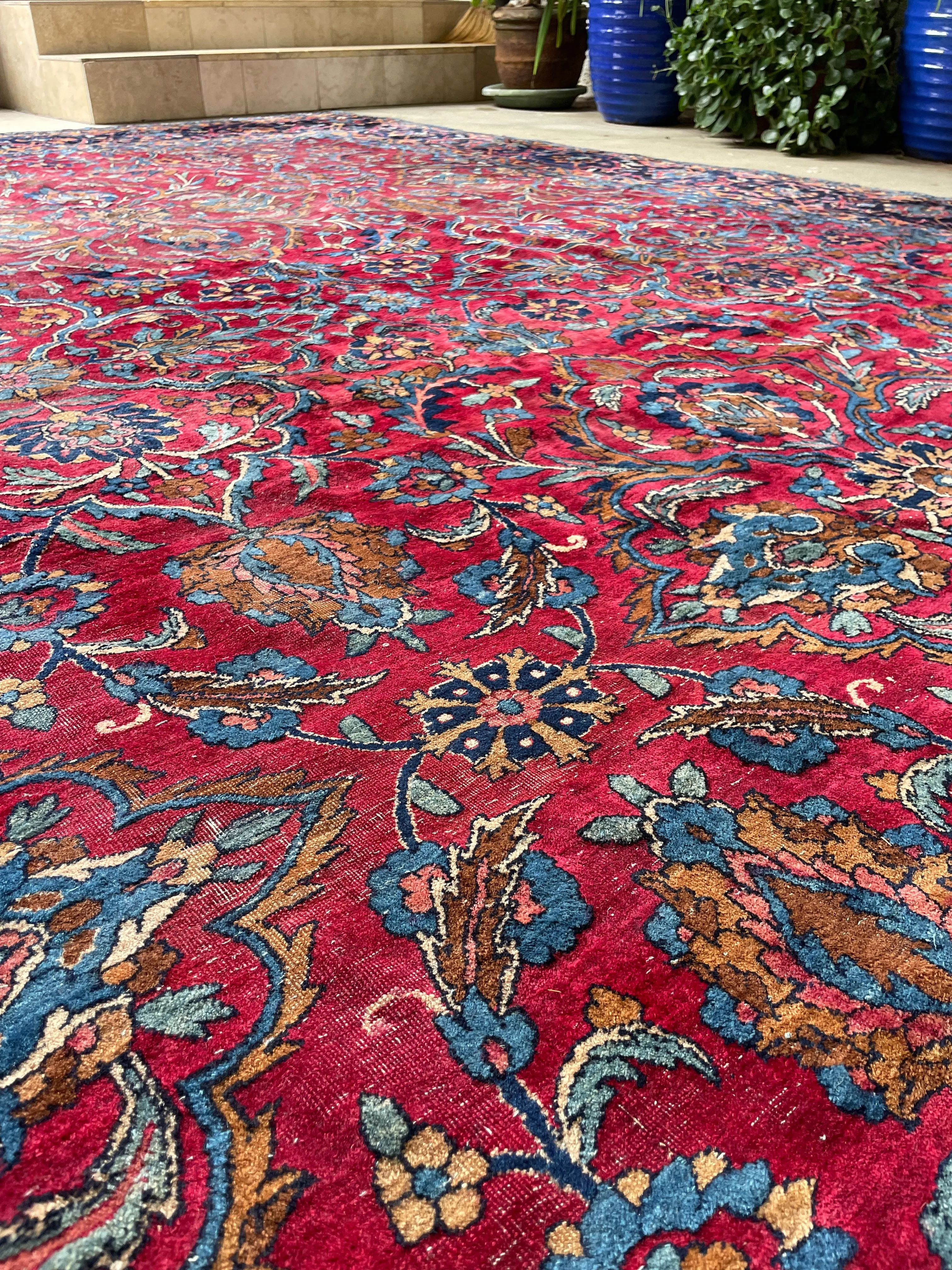 10x18 Antique Fuchsia Ground Persian Rug #2973