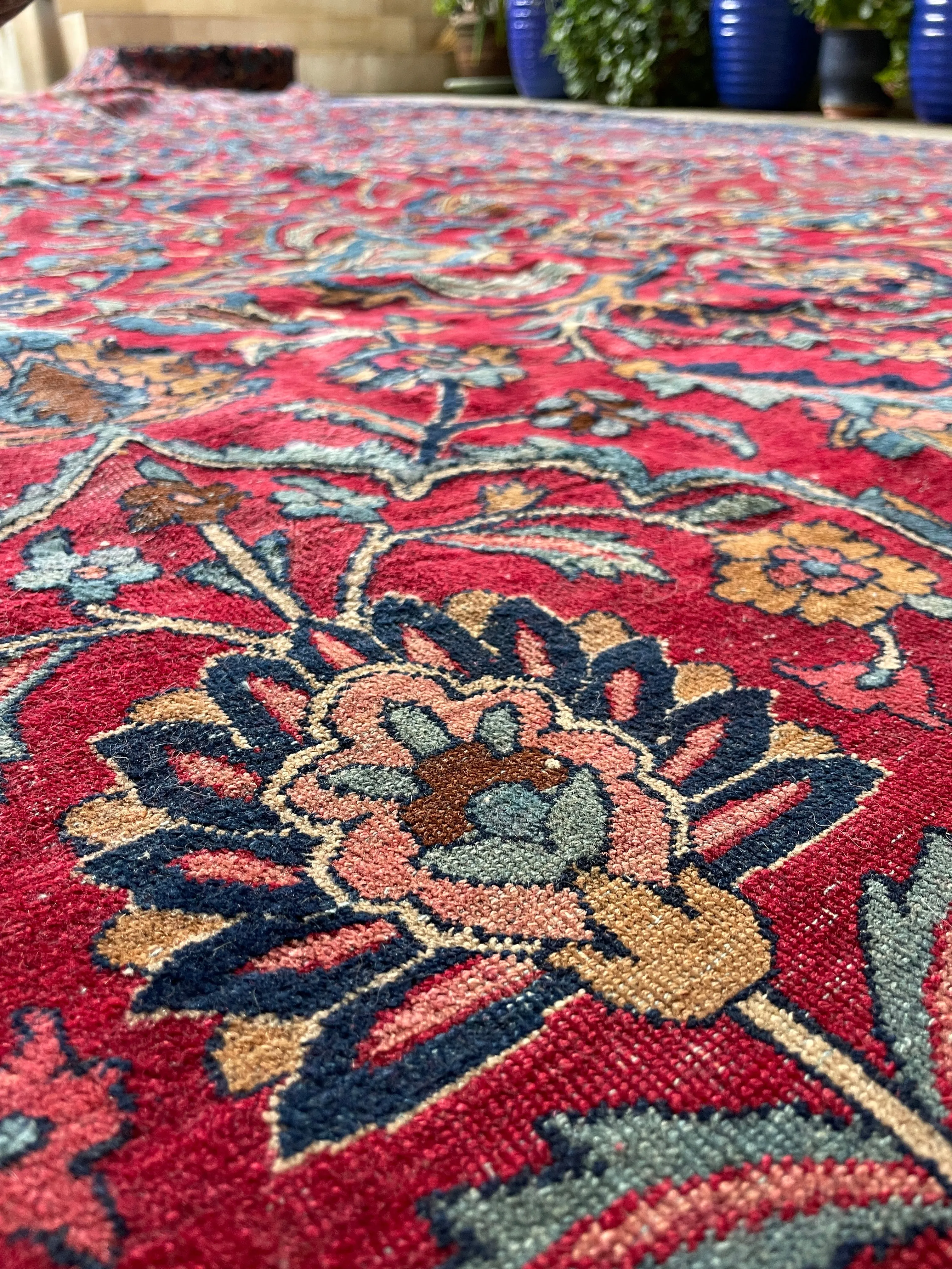 10x18 Antique Fuchsia Ground Persian Rug #2973
