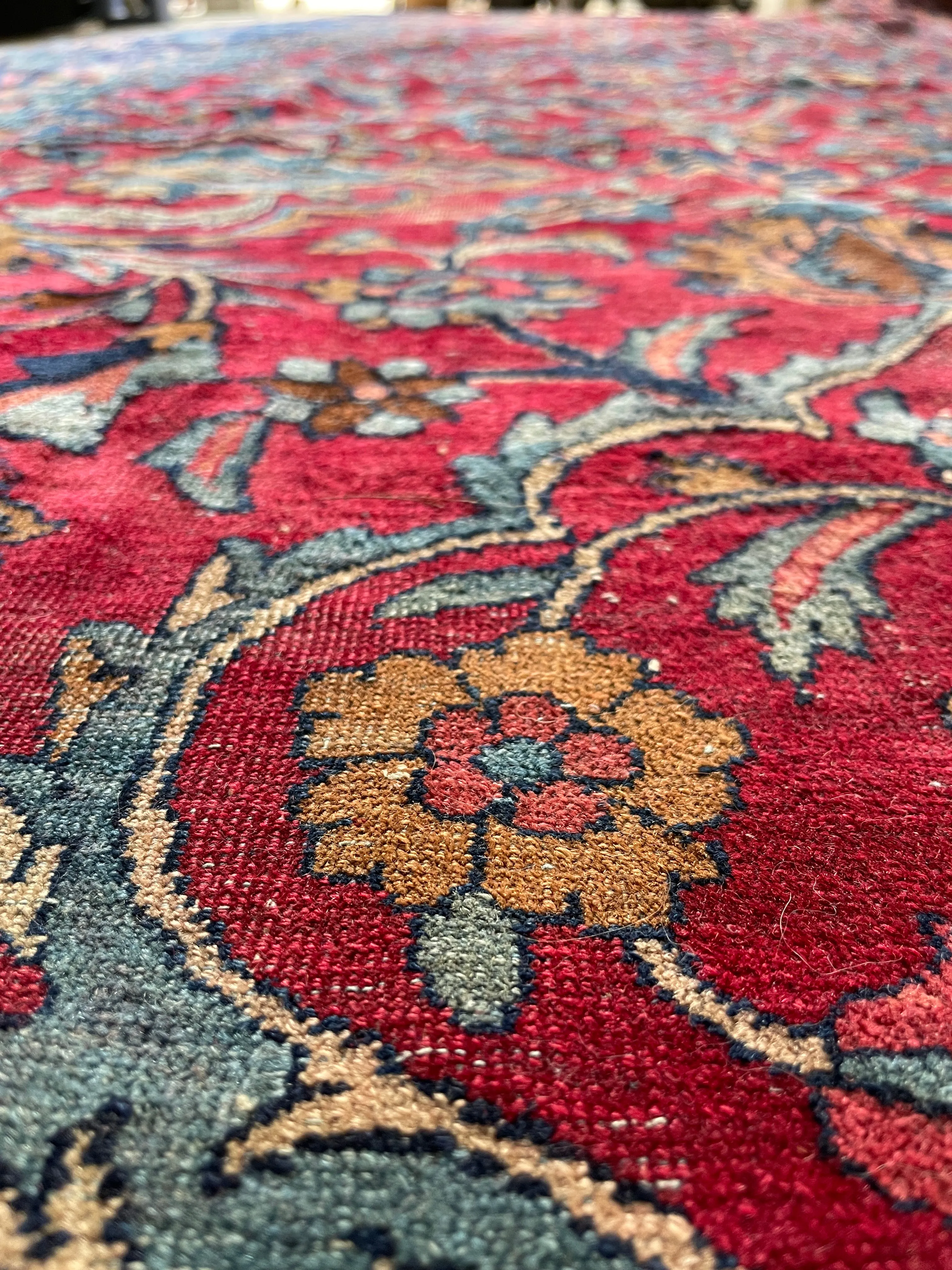 10x18 Antique Fuchsia Ground Persian Rug #2973
