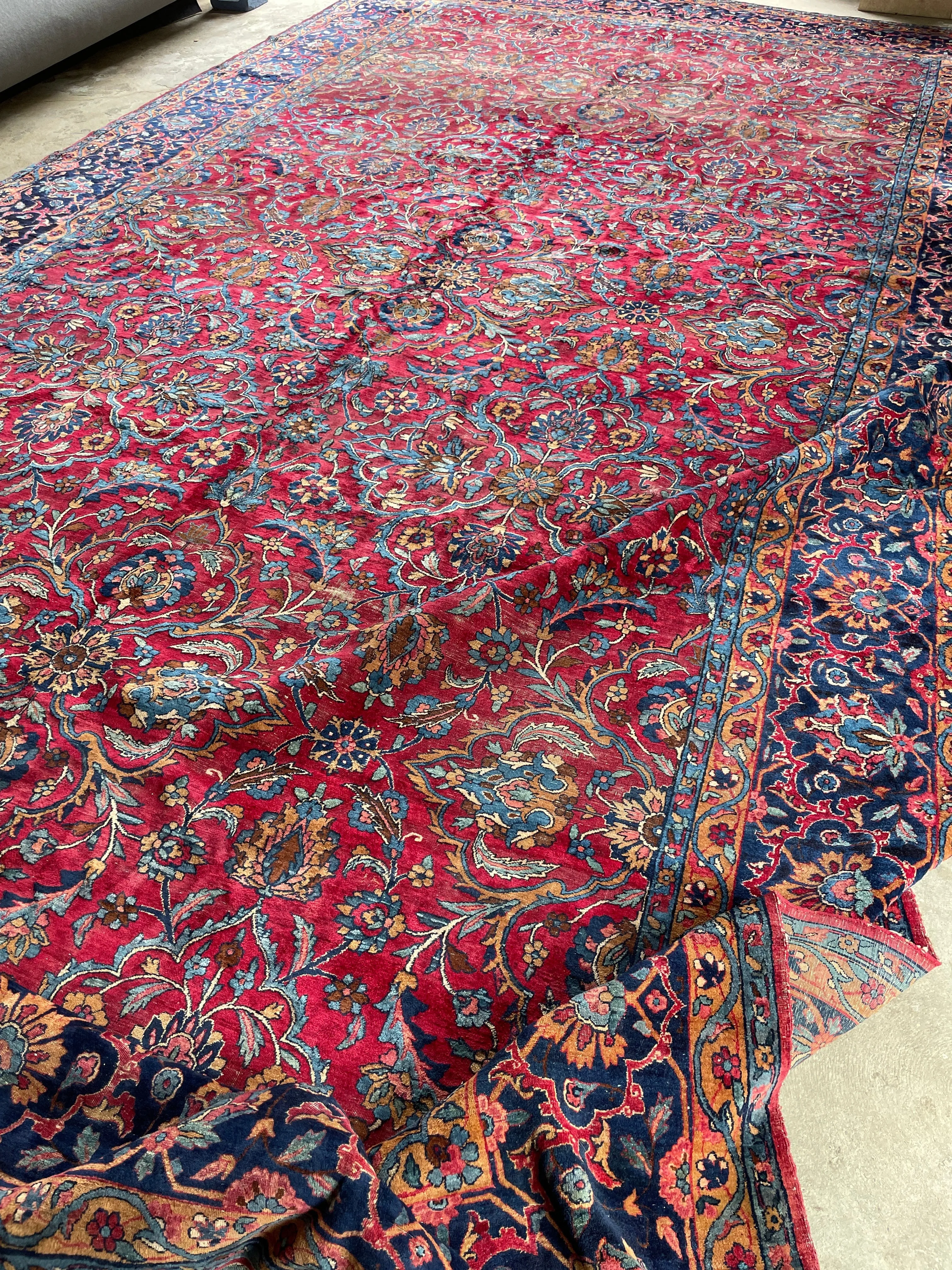 10x18 Antique Fuchsia Ground Persian Rug #2973