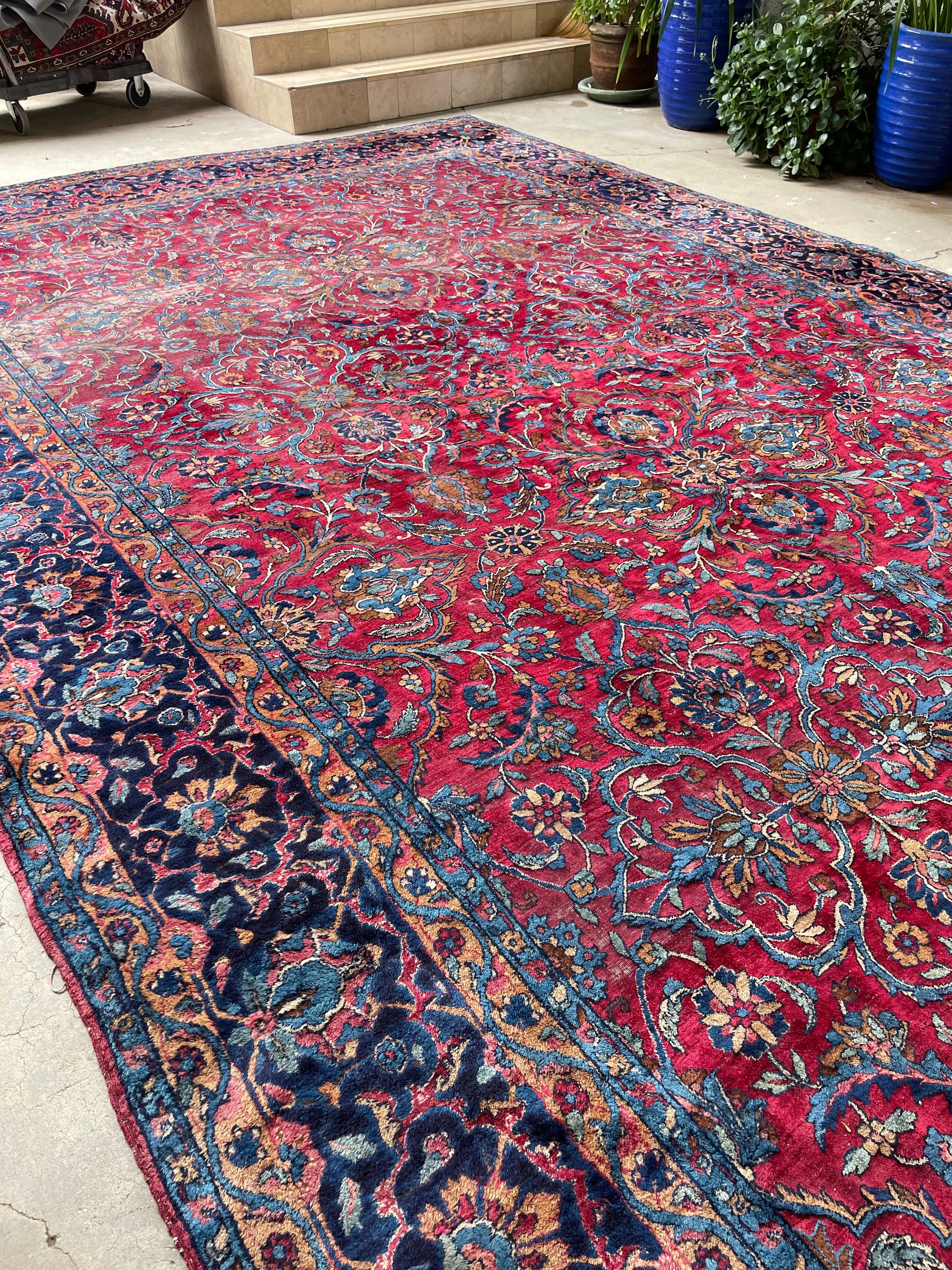 10x18 Antique Fuchsia Ground Persian Rug #2973