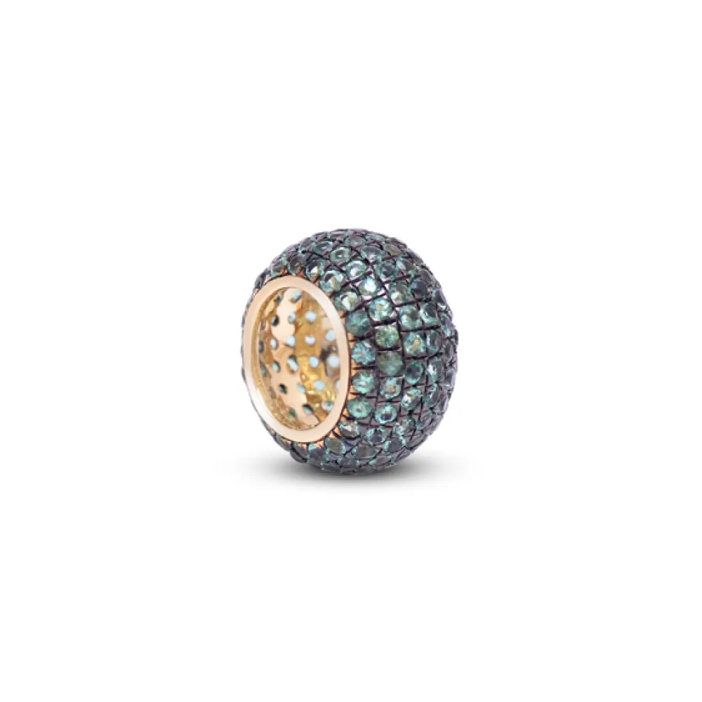 14k Gold Emerald Rondelle Bead / Roundel Bead 9mm