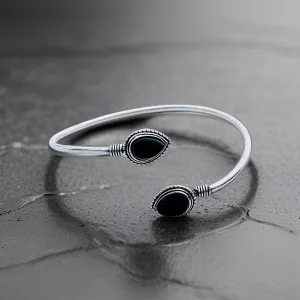 925 Sterling Silver, black Onyx ,Cuff bracelet