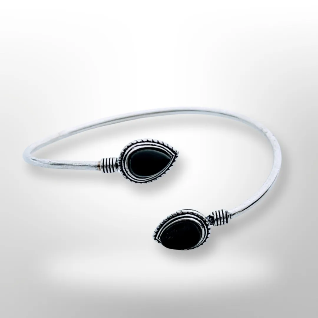 925 Sterling Silver, black Onyx ,Cuff bracelet