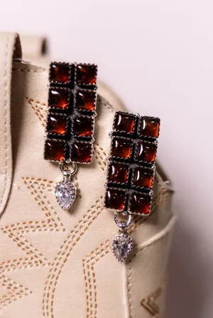 Amber Kandy Bar & Crystal Earrings
