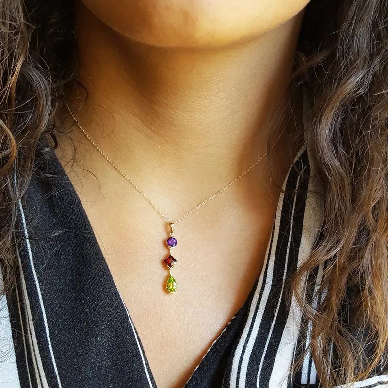 Arizona Explorer Collection Triple Arizona Stone Drop Pendant