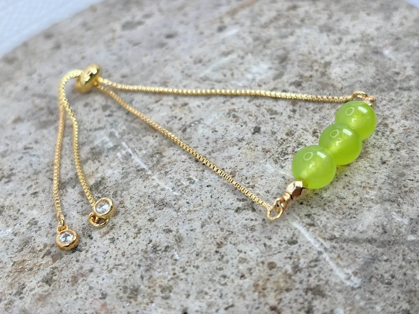 August Birthstone with Adjustable Slider Bracelet