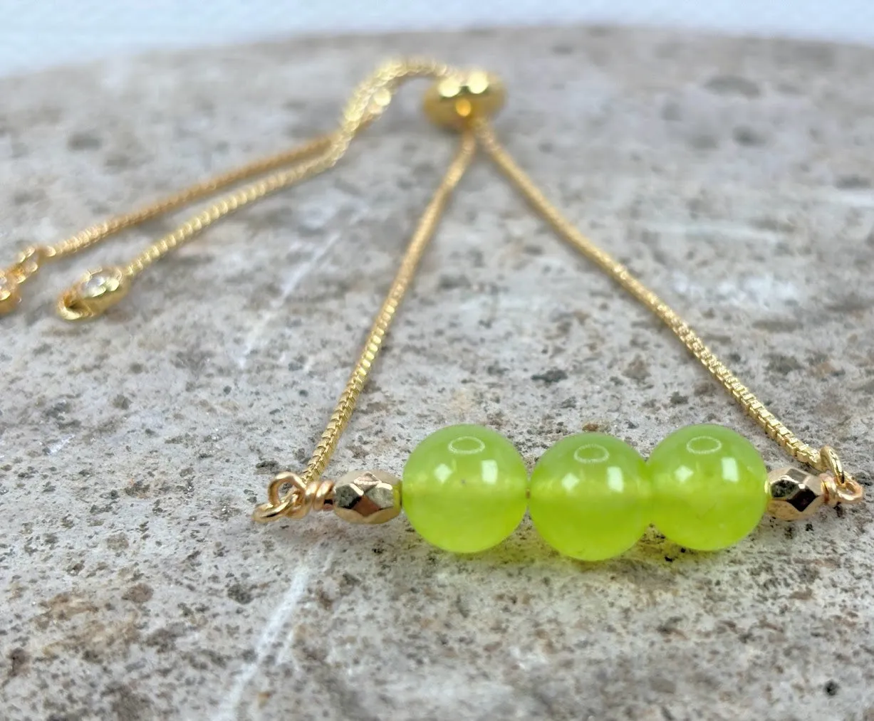 August Birthstone with Adjustable Slider Bracelet