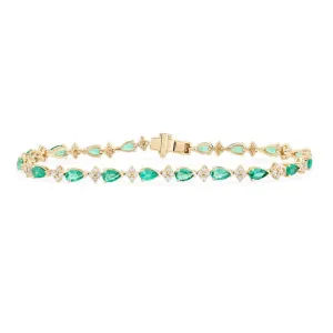 Aurora Emerald Diamond Tennis Bracelet