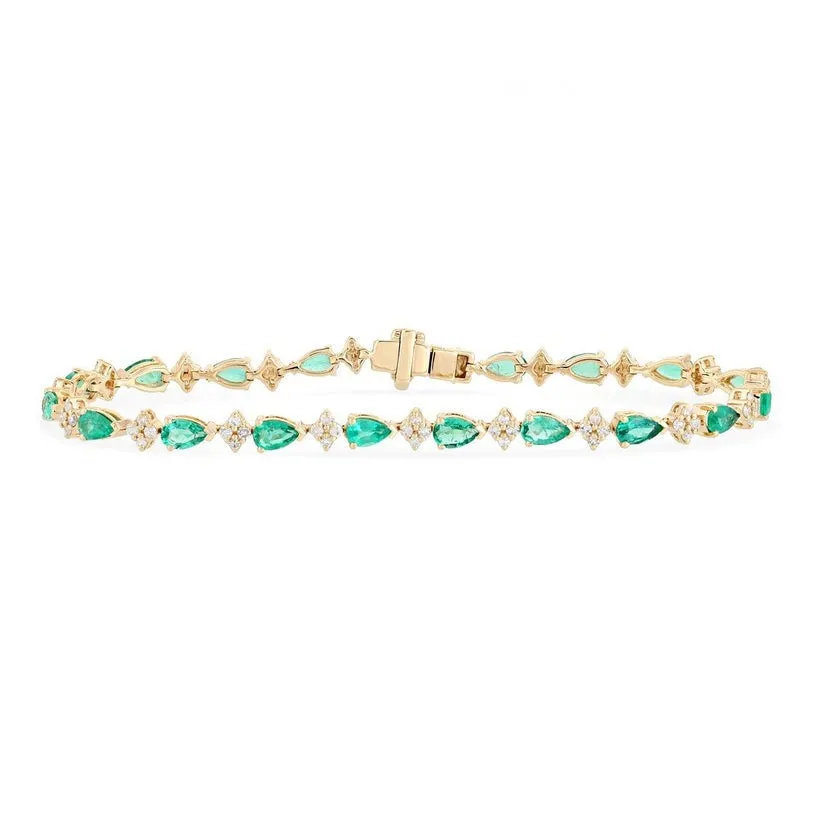 Aurora Emerald Diamond Tennis Bracelet