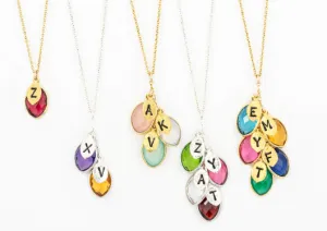 Birthstone Initial Necklace