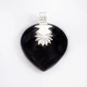Black Onyx Tribal Silver Pendant