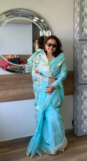 Blue Zari Kota sari