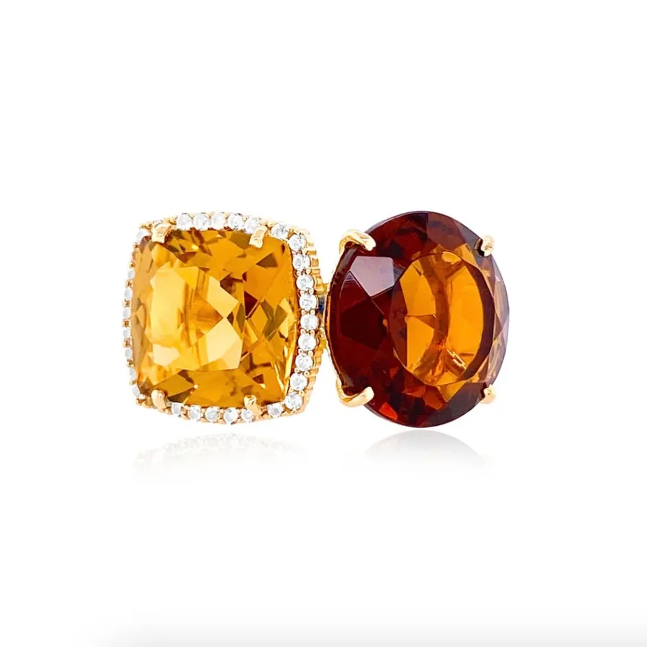 Citrine & White Topaz Ring