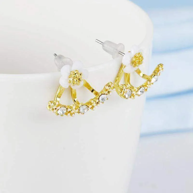 Cute Cherry Peach Blossoms Flower Stud Earrings