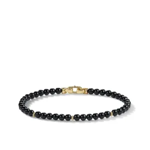David Yurman Spiritual Beads Bracelet with Black Onyx and 14K Yellow Gold - Medium