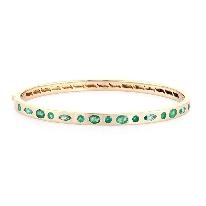 Dazzling Light Bangle Emerald Bracelet