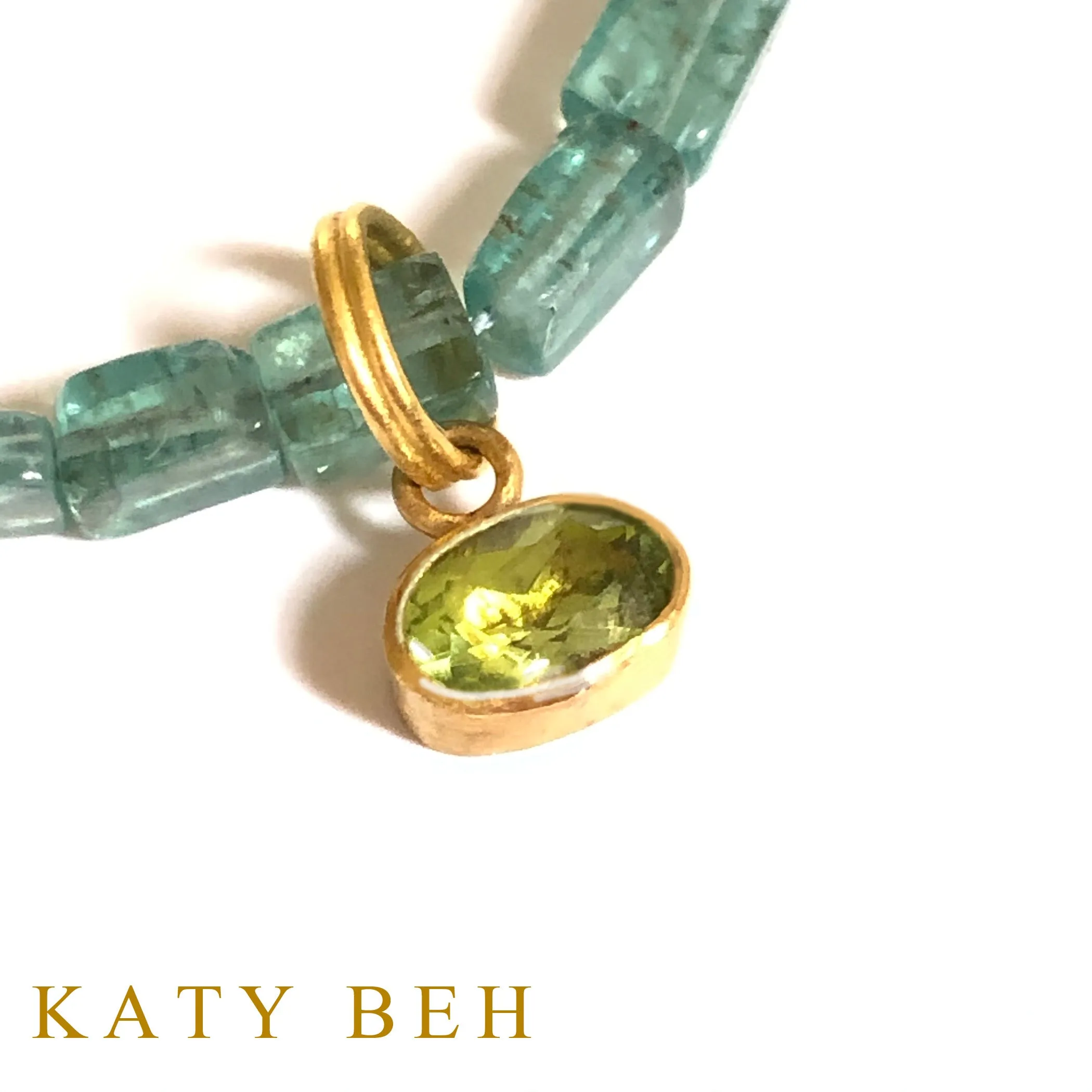 Delta Apatite and Peridot Necklace