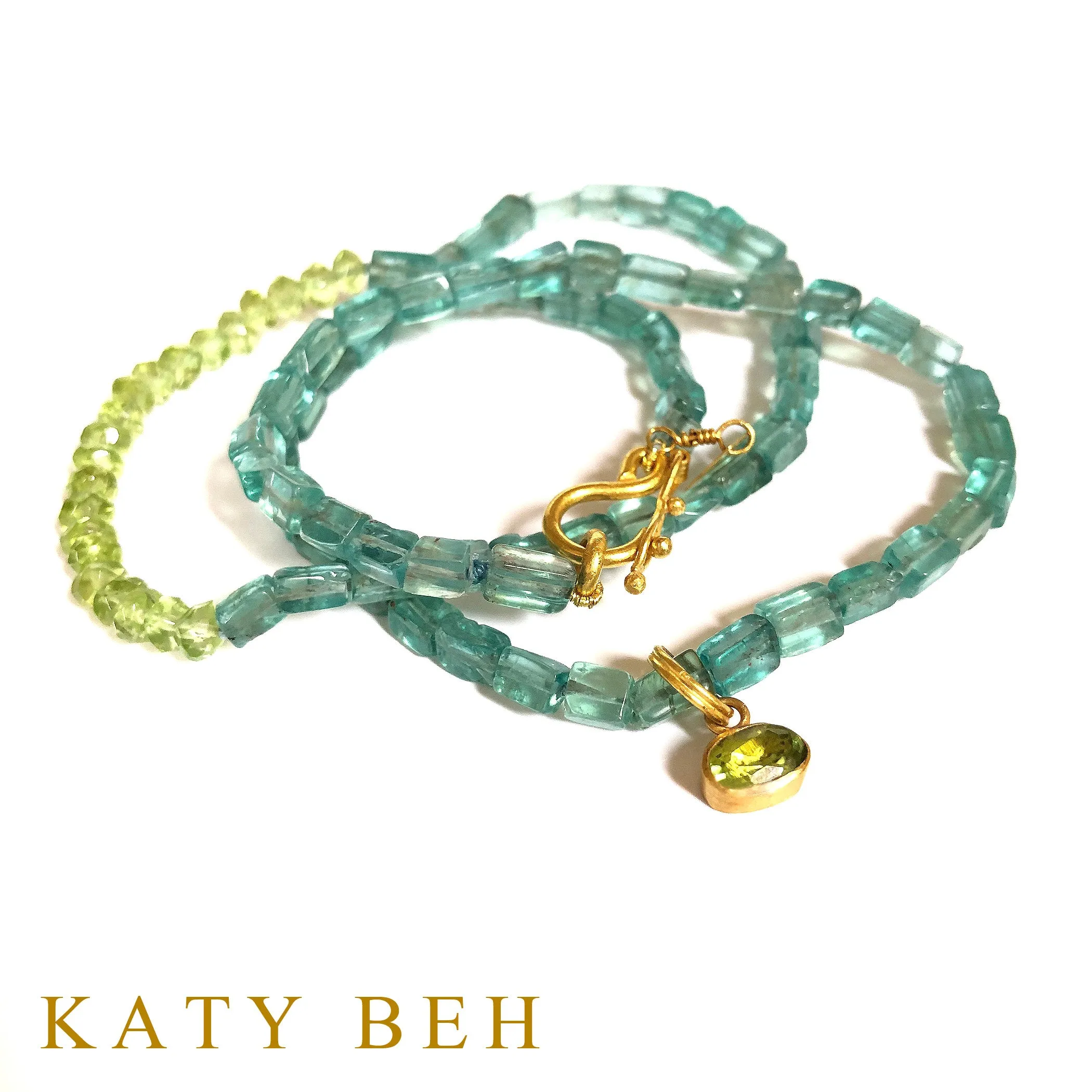 Delta Apatite and Peridot Necklace