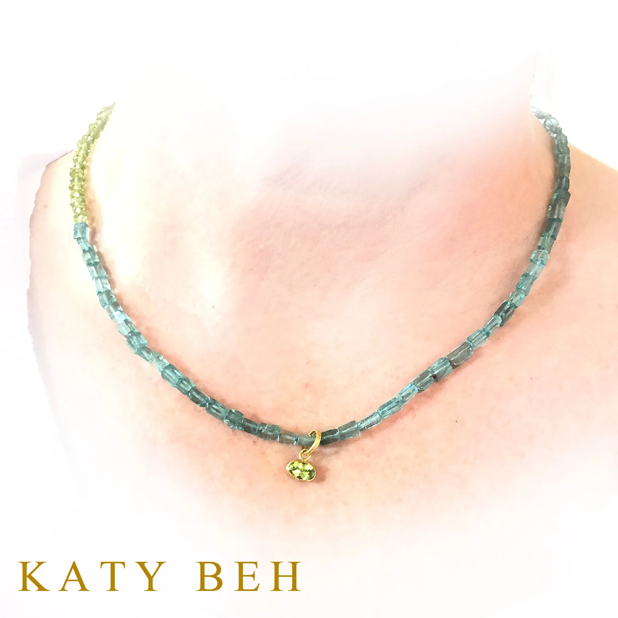 Delta Apatite and Peridot Necklace