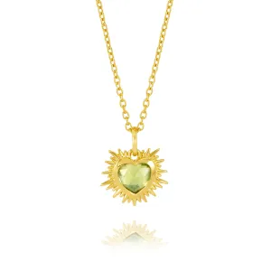 Electric Heart Mini Peridot Necklace - Gold - EGHN5PDGP