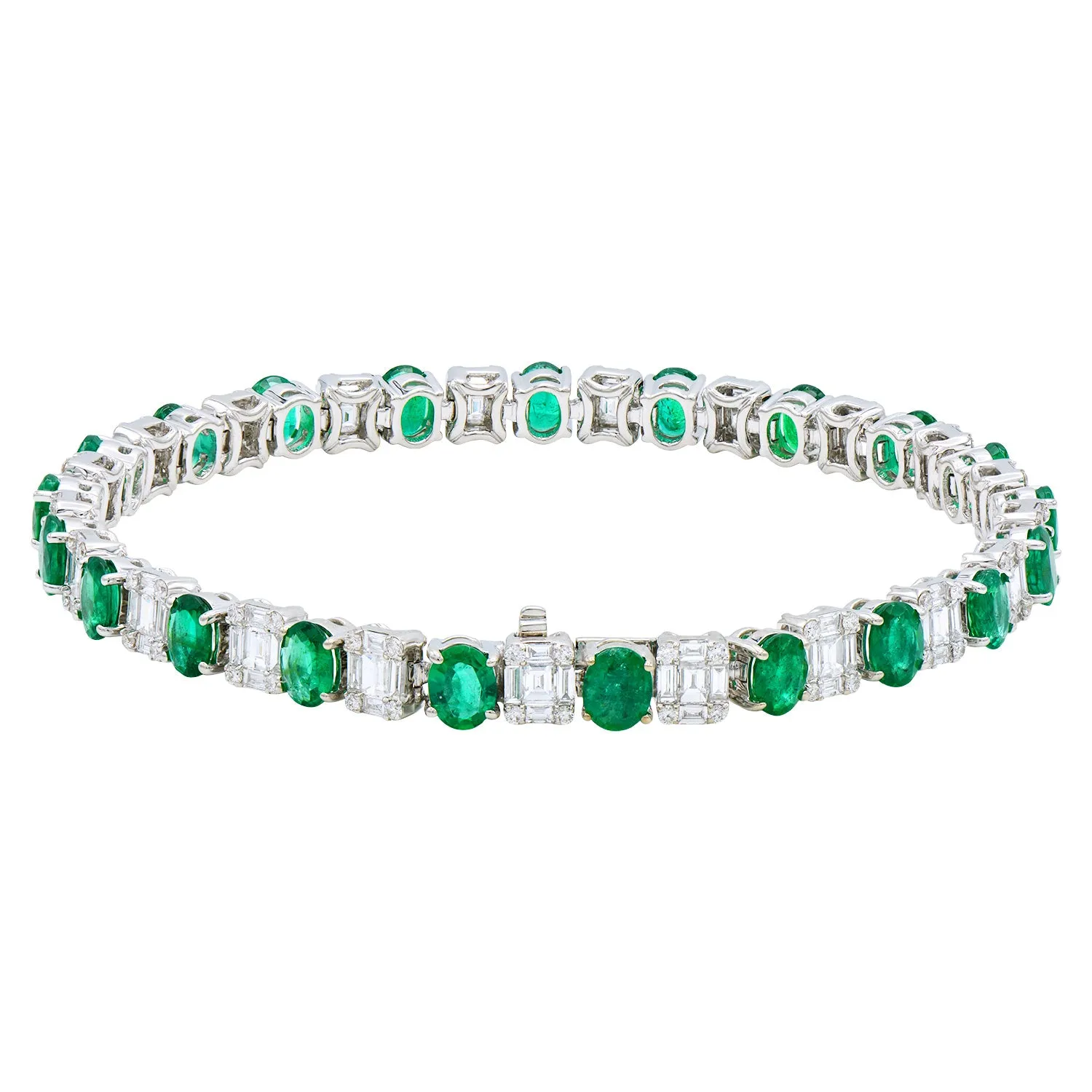 Emerald and diamond bracelet (SKU B058)
