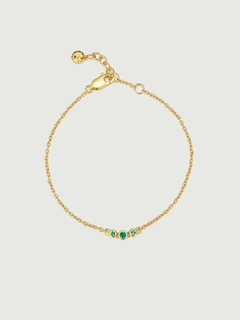 Emerald Spheres Bezel Set Bracelet