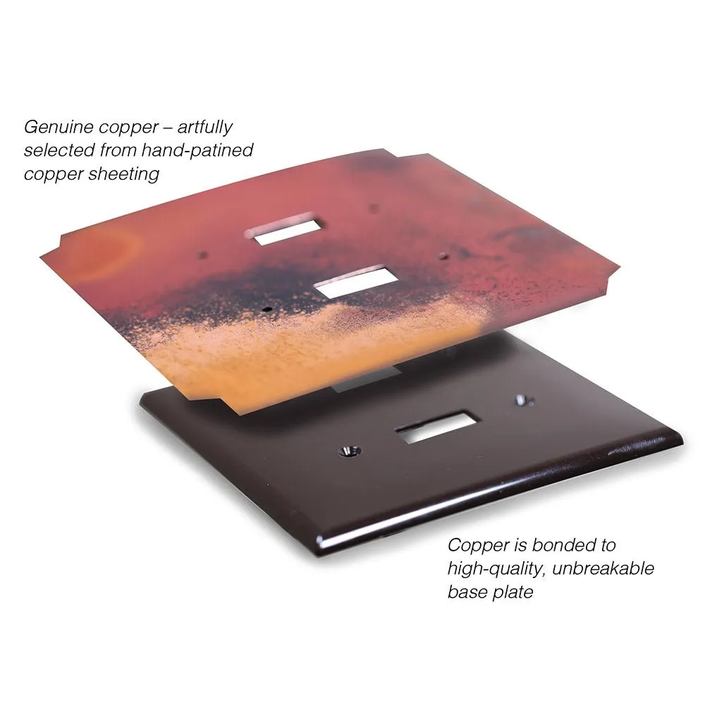 Enchantment Vertical Copper - 1 Rocker / 1 Duplex Wallplate
