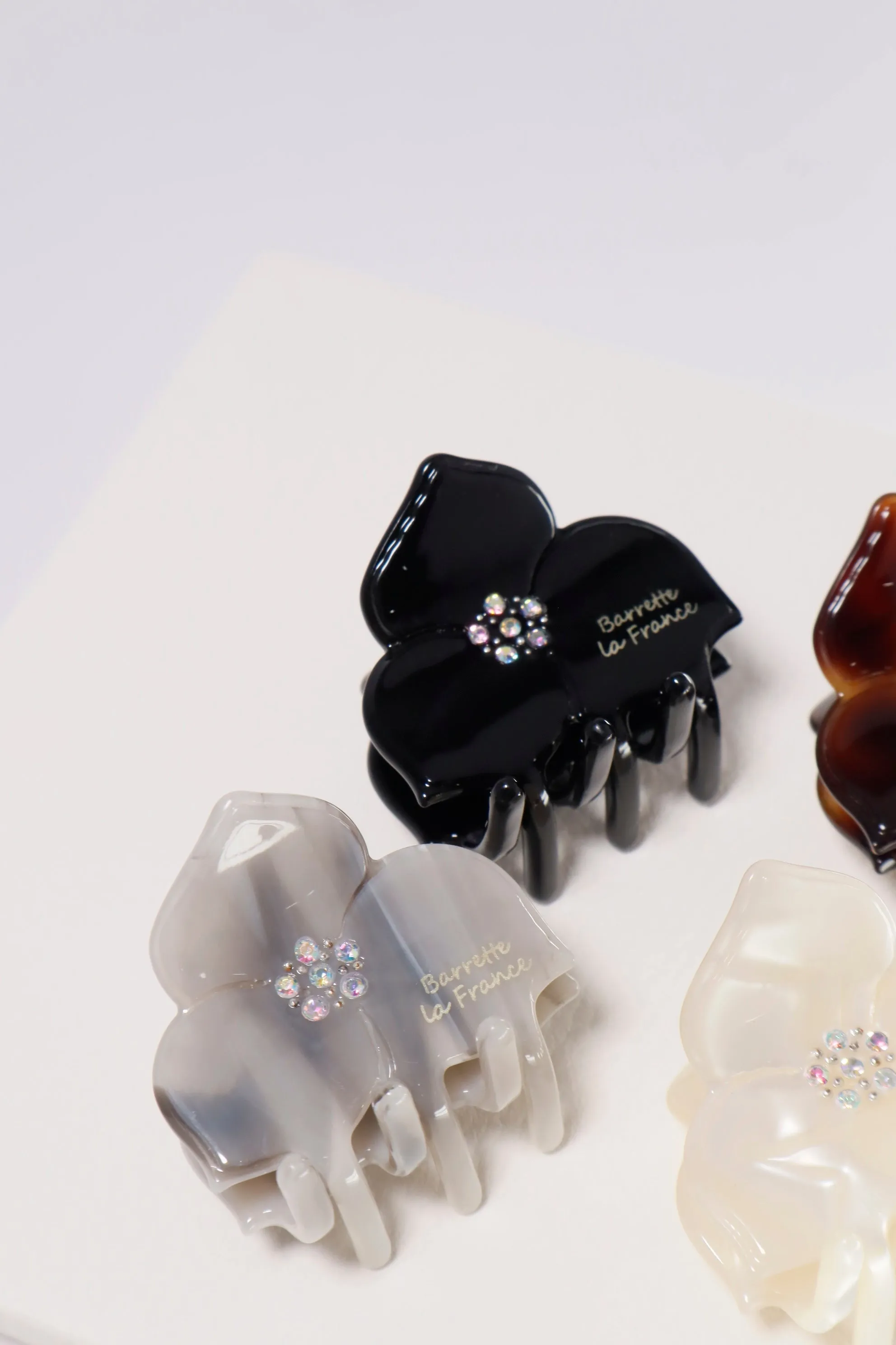 Flower Patel Acetate Half Hair Claw Barrette Clip