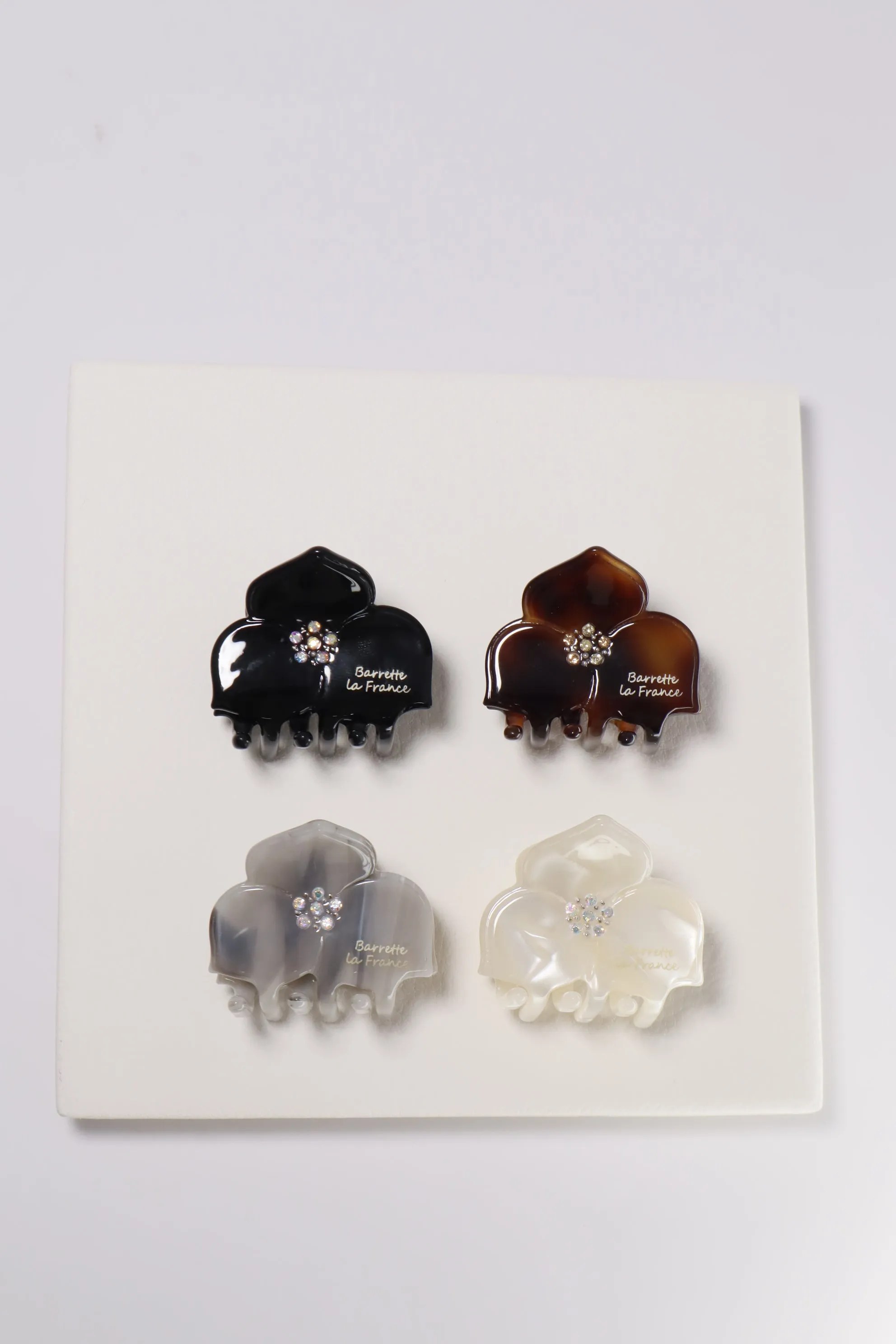 Flower Patel Acetate Half Hair Claw Barrette Clip