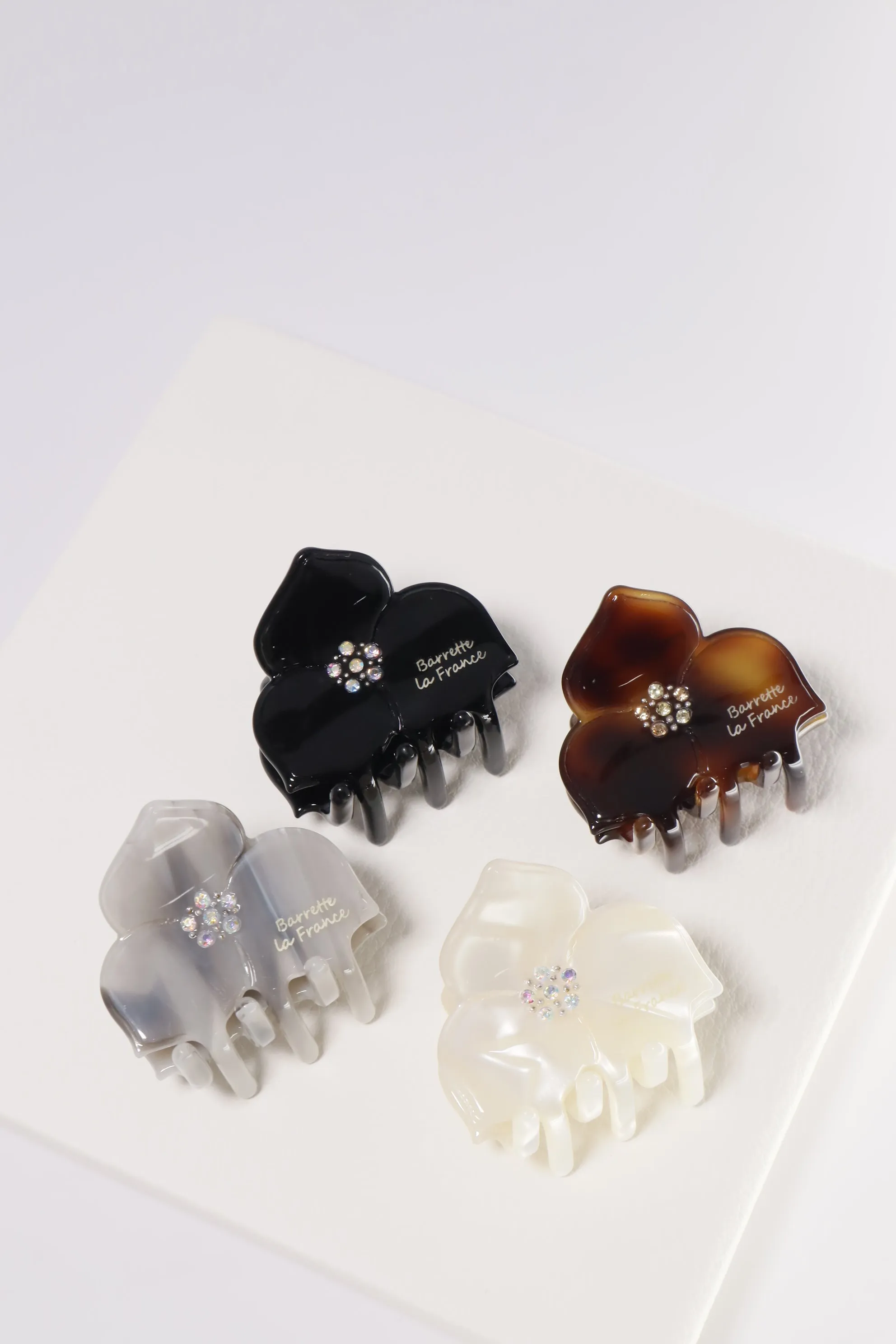Flower Patel Acetate Half Hair Claw Barrette Clip