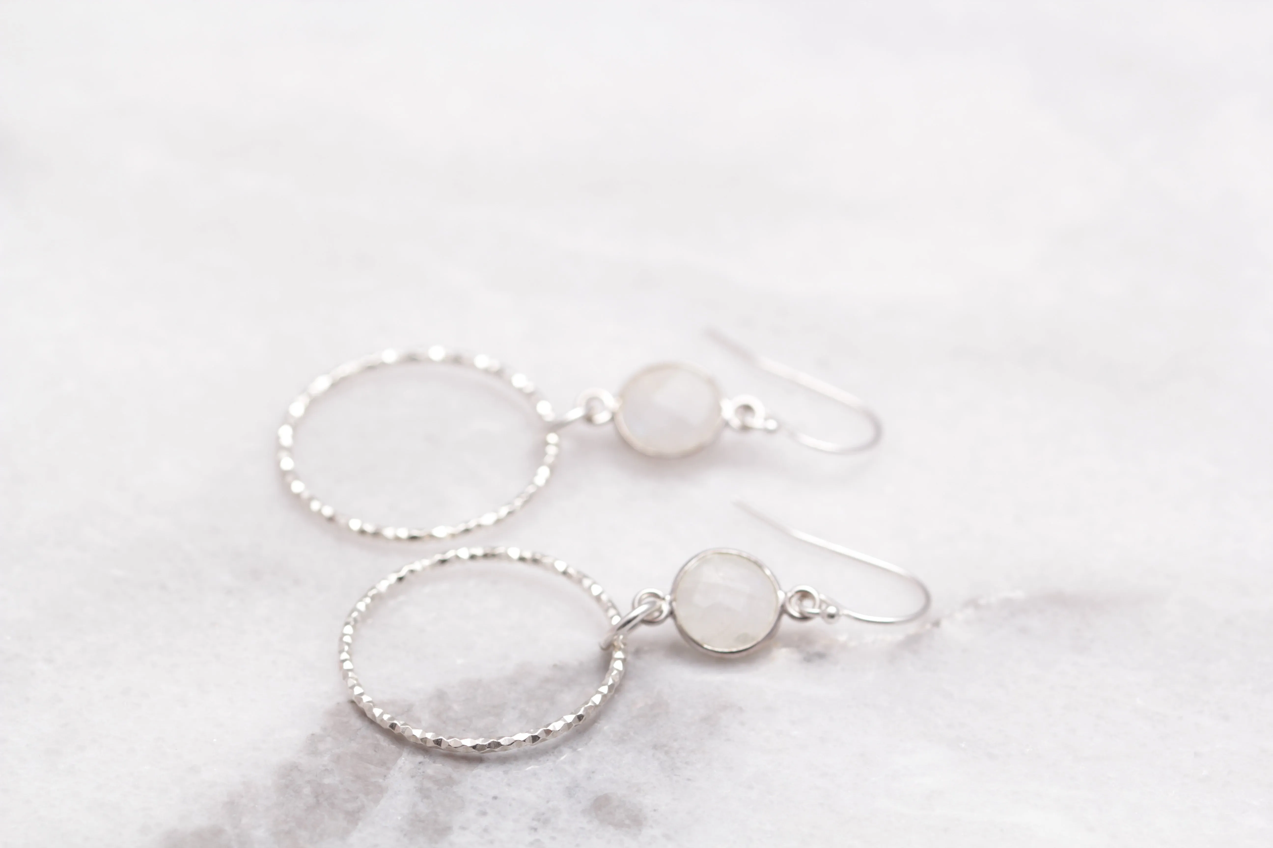Gemstone Circle Earrings