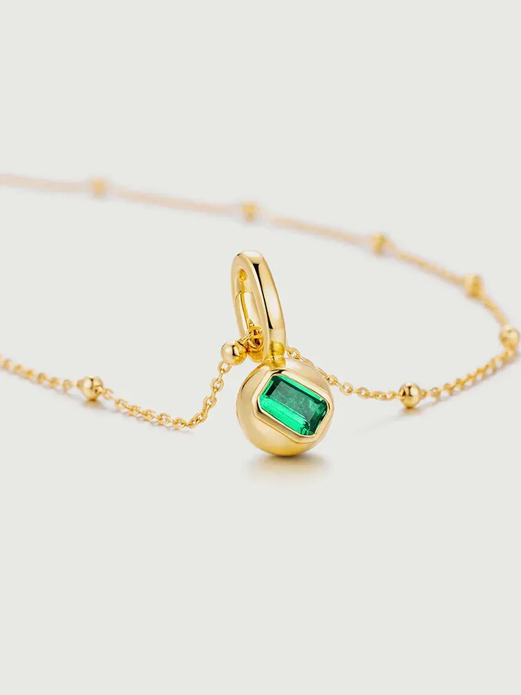 Geometry Emerald Sphere Pendant Charm