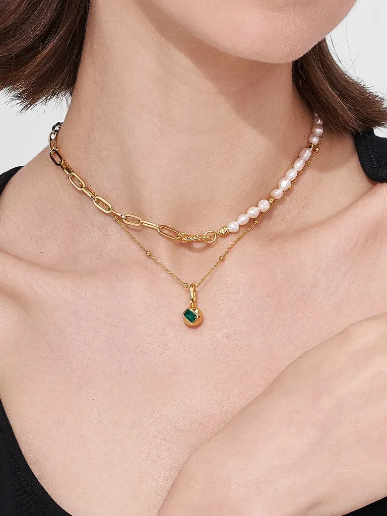 Geometry Emerald Sphere Pendant Charm