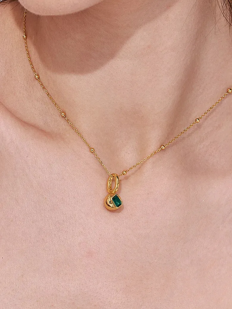 Geometry Emerald Sphere Pendant Charm