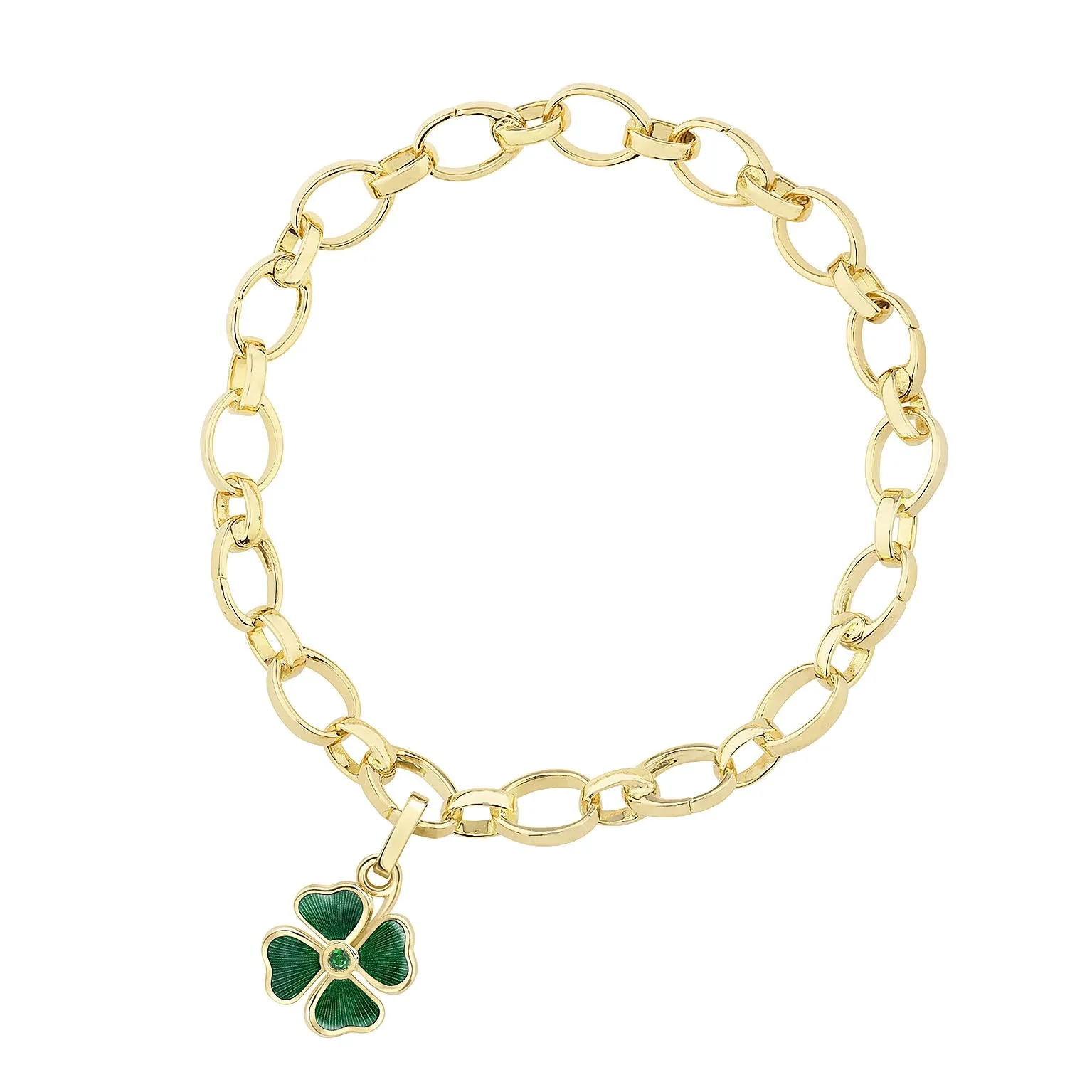 Guilloché Enamel Clover Charm