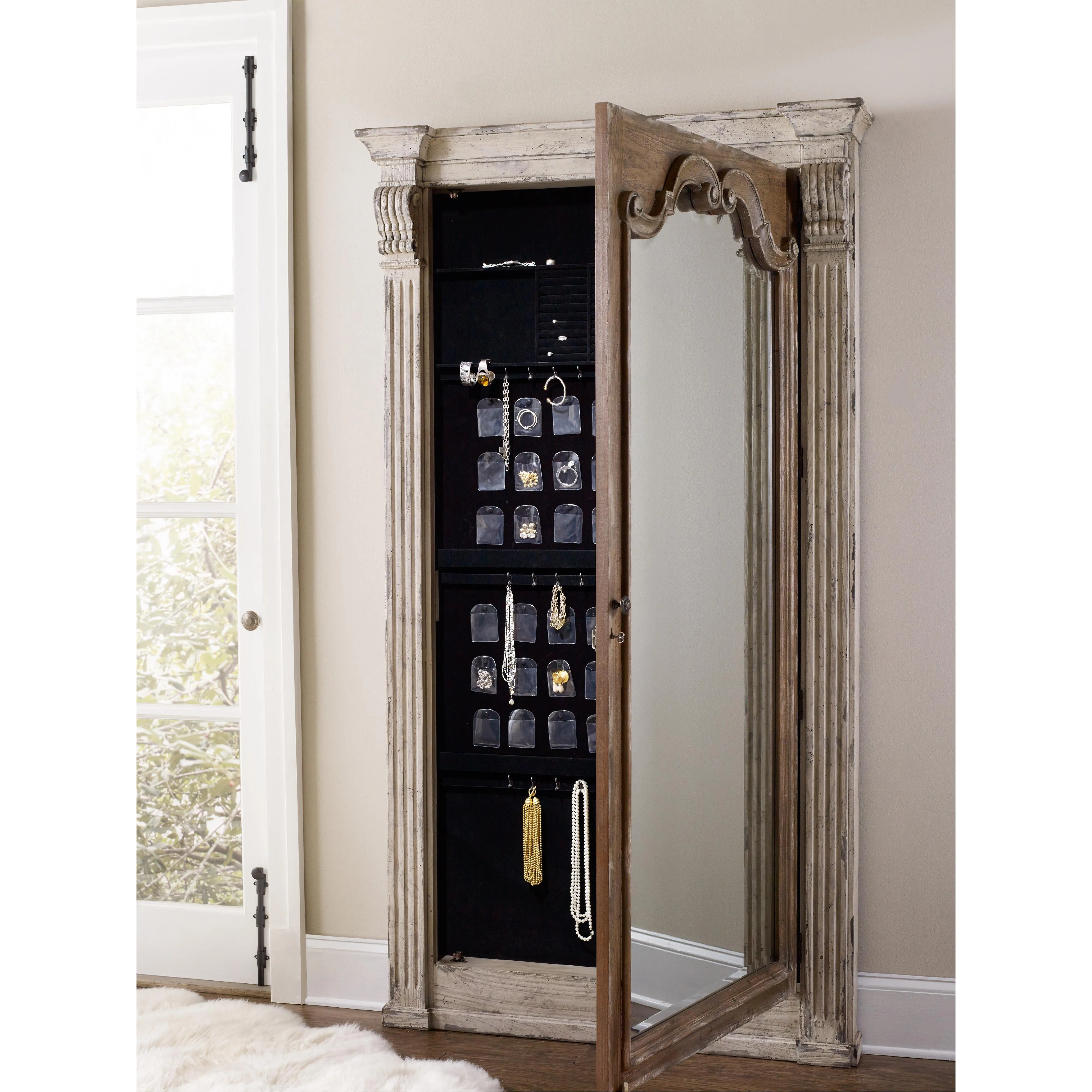 Hooker Furniture 5351-50003 Chatelet Floor Mirror withJewelry Armoire Storage