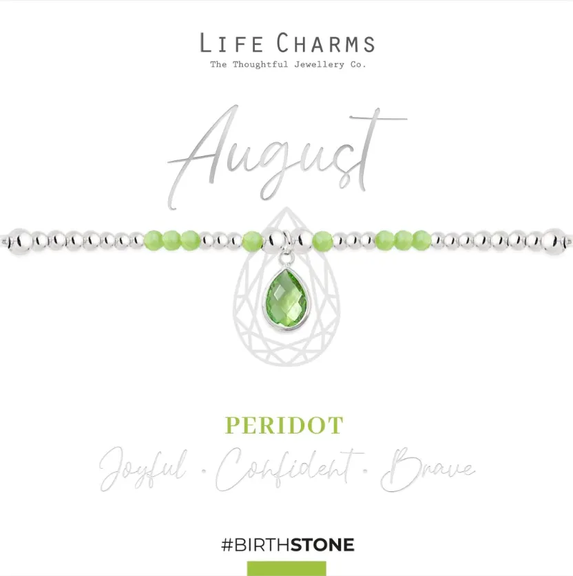 Life Charms August Birthstone Bracelet