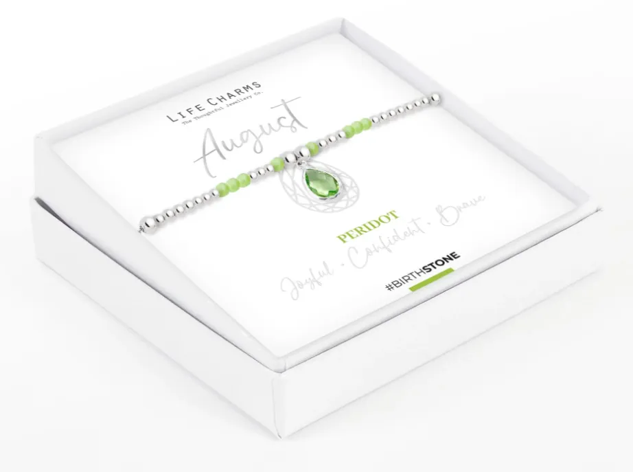 Life Charms August Birthstone Bracelet