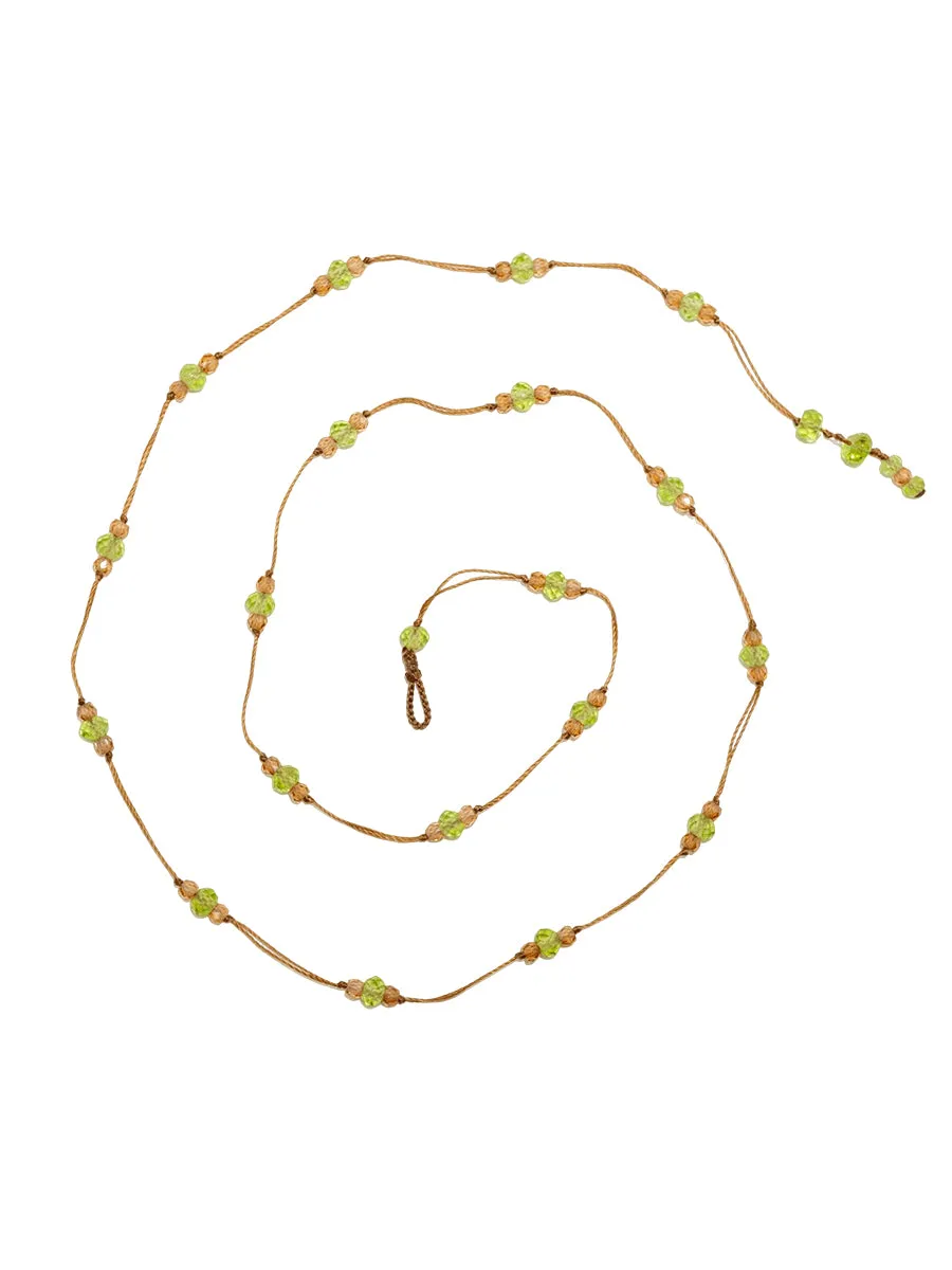 Loopy Duo Necklace - Peridot Champagne
