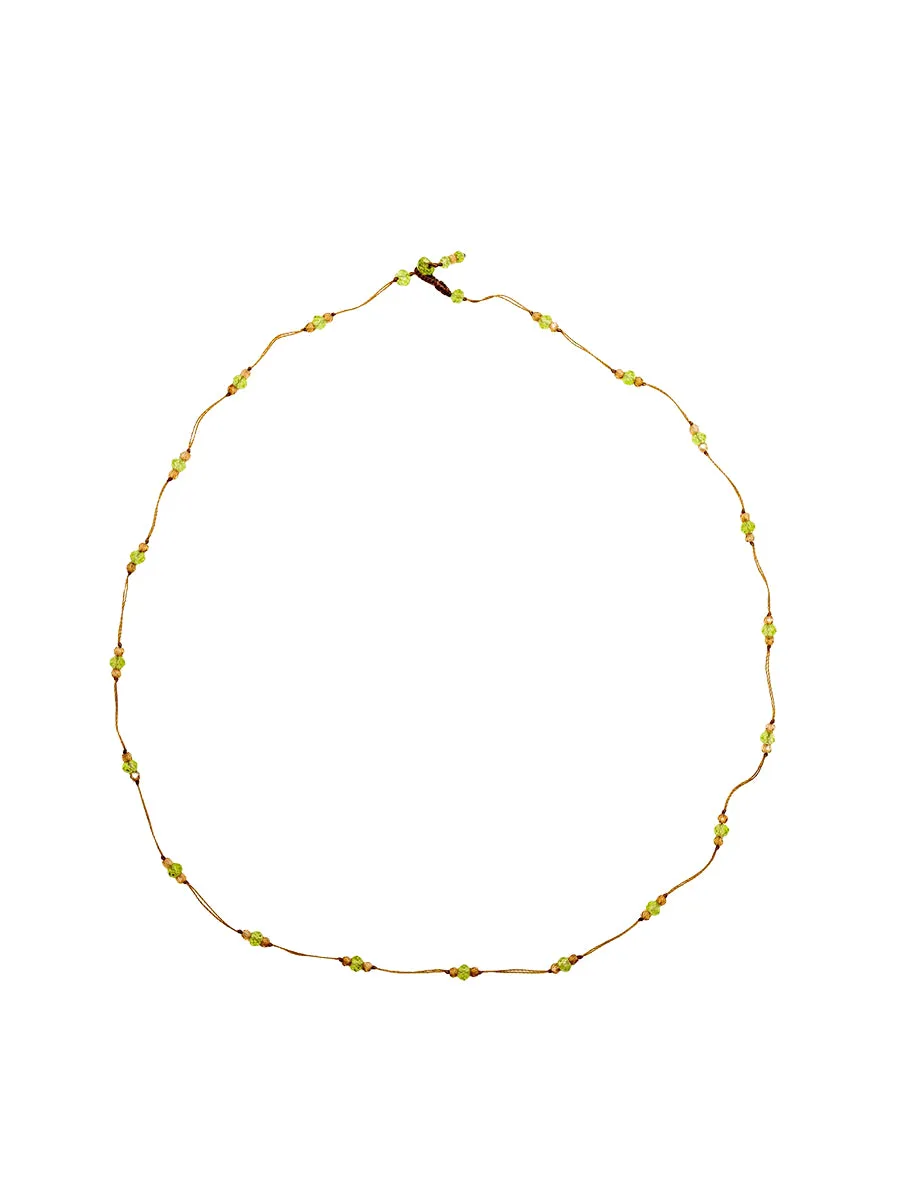 Loopy Duo Necklace - Peridot Champagne