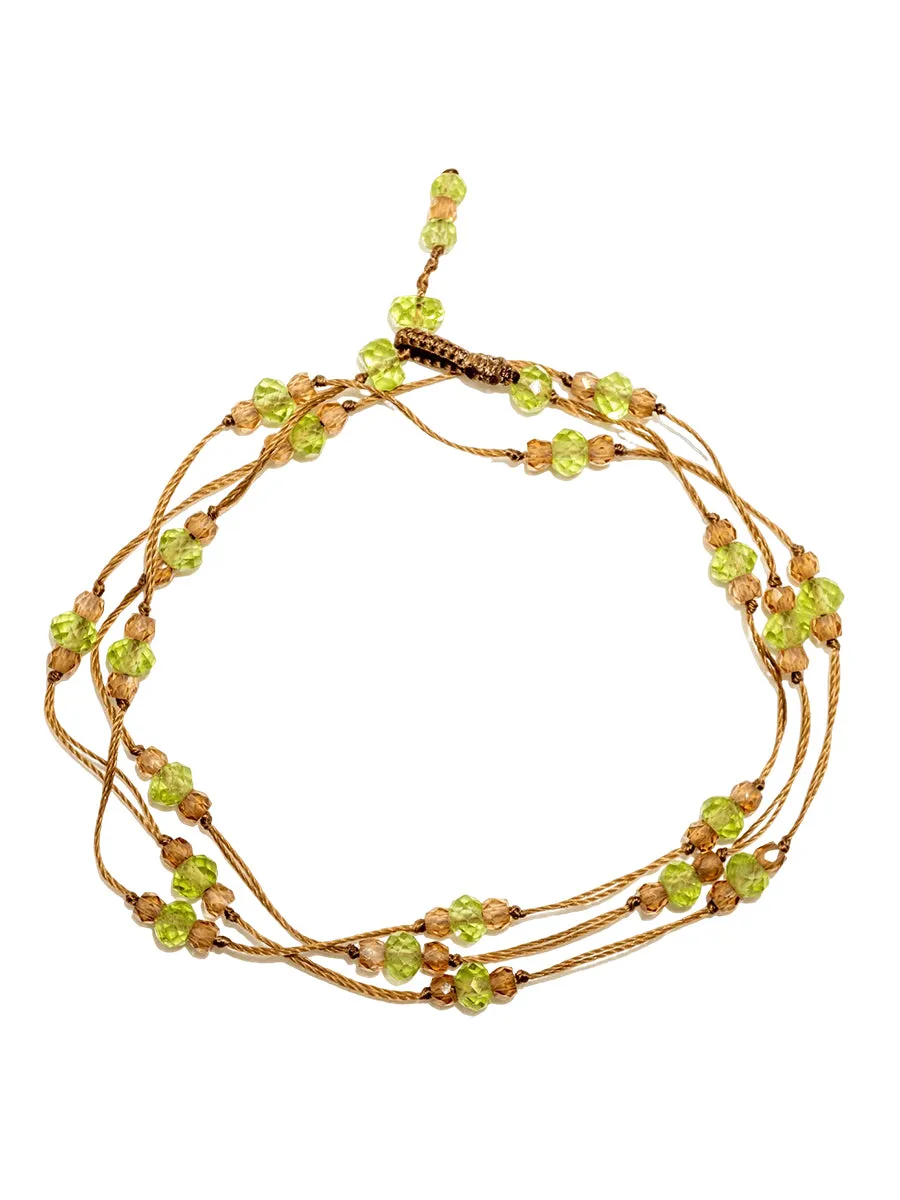 Loopy Duo Necklace - Peridot Champagne