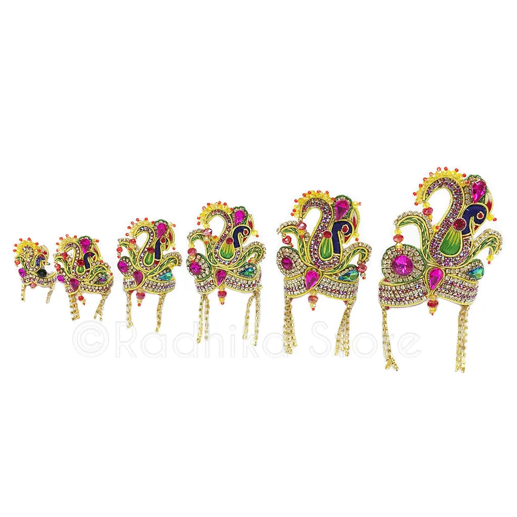 OMy  Beautiful Peacock - Rhinestone Crown and Necklace Set