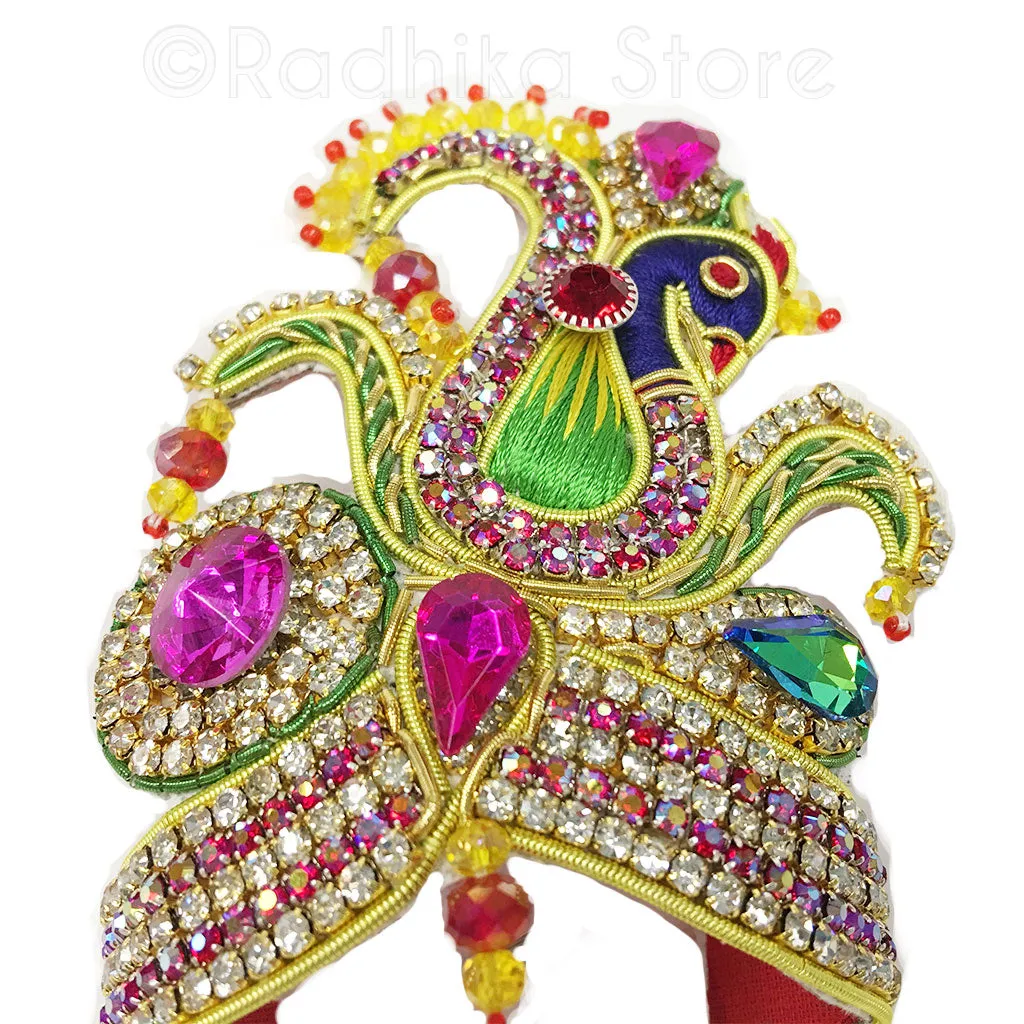 OMy  Beautiful Peacock - Rhinestone Crown and Necklace Set