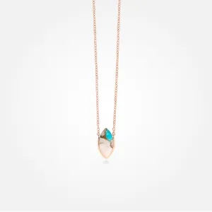 Opal Turquoise Copper Stone Necklace (Marquis)
