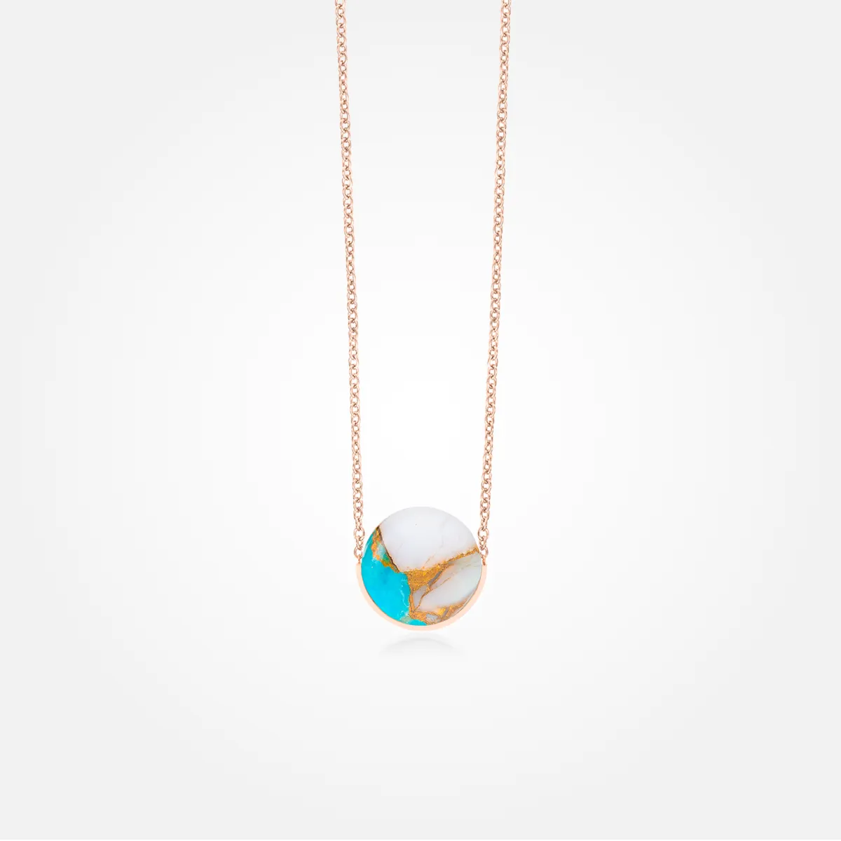Opal Turquoise Copper Stone Necklace (Round)